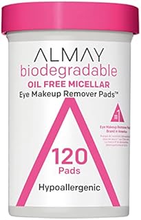Makeup Remover Pads by Almay, Micellar Gentle, Longwear & Waterproof, Hypoallergenic, Fragrance Free, Dermatologist & Ophthalmologist Tested, 120 Pads (Pack of 1)