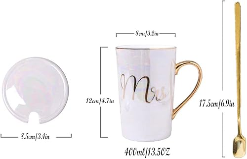 Miniatura 7 de Tazas de café de cerámica, regalos para pareja despedida de soltera, patrón de señor y señora