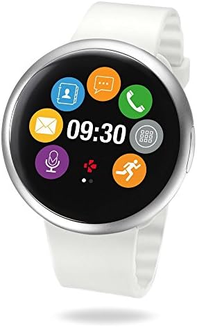 MyKronoz ZeRound2 Smartwatch Circular Color Touchscreen - Silver/White - New Never Opened Box (Renewed)