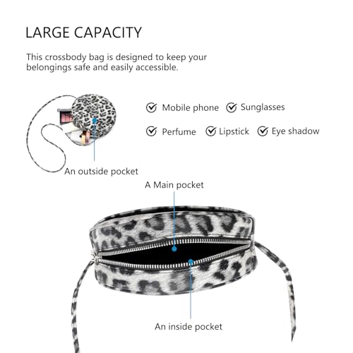 Image of Circle Crossbody Bag for Women NYLON Circle Purse with Zipper Adjustable Knot Shoulder Straps