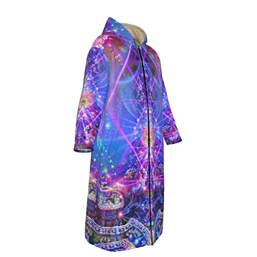 Visionary Psychedelic Cloak | Festival Cloak | Wizard Cloak | Trippy Outfit | Hooded Visionary Cape | Festival Outfit | DMT Art | Gates of Atlantis3