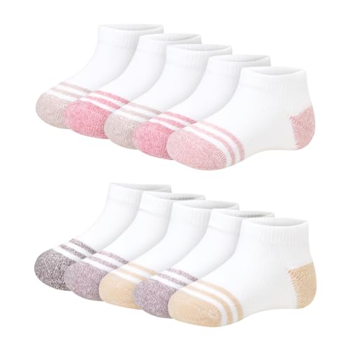 Image of Hanes Toddler Ankle and Low Cut Socks, 12-Pack, Pure Comfort Socks for Infant & Toddler Girls and Boys - Organic Cotton Blend