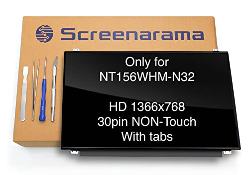 SCREENARAMA New Screen Replacement for NT156WHM-N32 30pins HD Non-touch 15.6