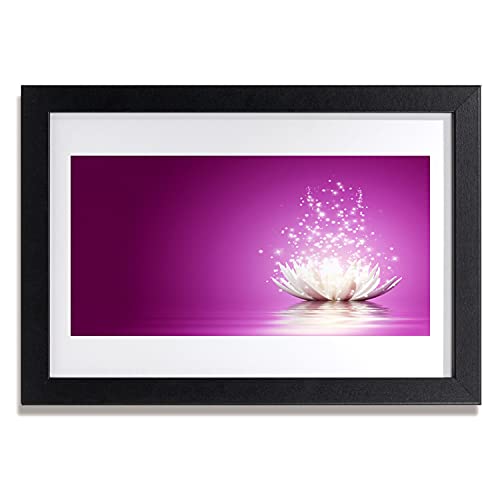 Cadre image murale salon et chambre fleur de lotus 30x20 cm Tulup
