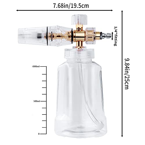 Image of Foam Cannon for Pressure Washer, FENGPAI Foam Cannon with 1 /4 Inch Quick Connector, Soap Dispenser for Car Washing with Adjustable Thick Foam