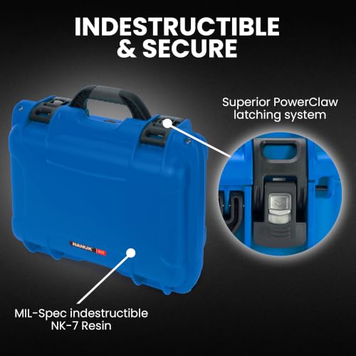 Image of NANUK 915 Empty Hard Case, IP67 Waterproof, Dustproof and Impact Resistant, 13.8 inch x 9.3 inch x 6.2 inch - Rugged Construction for Ultimate Protection, Made in Canada - Blue