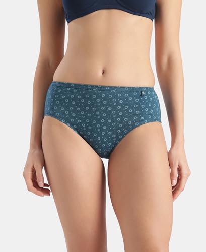 Image of Jockey 1406 Women's High Coverage Super Combed Cotton Mid Waist Hipster with Concealed Waistband and Stay Fresh Treatment (Pack of 5 Colors & Prints May Vary)