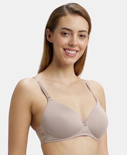 Image of Jockey 1819 Women's Wirefree Padded Microfiber Nylon Elastane Stretch Full Coverage Multiway Styling T-Shirt Bra with Magic Under Cup