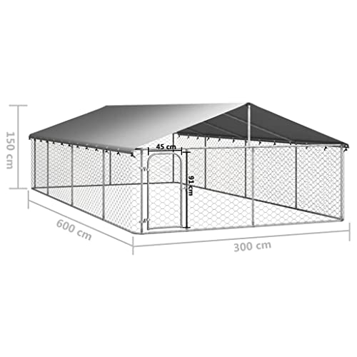 Willood Outdoor-Hundezwinger mit Dach 600 x 300 x 150 cm hühnerstall,freilaufgehege,freigehege