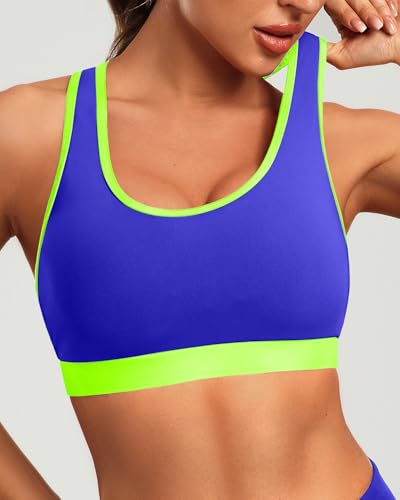 Image of Holipick Women's Sports Bra Bikini Tops Racerback Swim Top Scoop Neck Bathing Suits Top Modest Padded Crop Tops Swimsuit Only