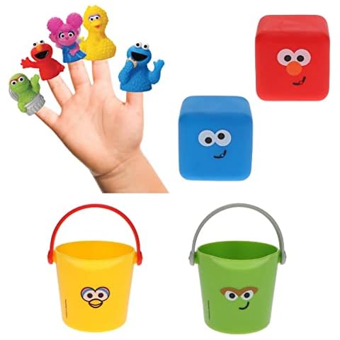 Sesame Street 10 Piece Bath Toy Value Set - Kids Bath Toys Cover