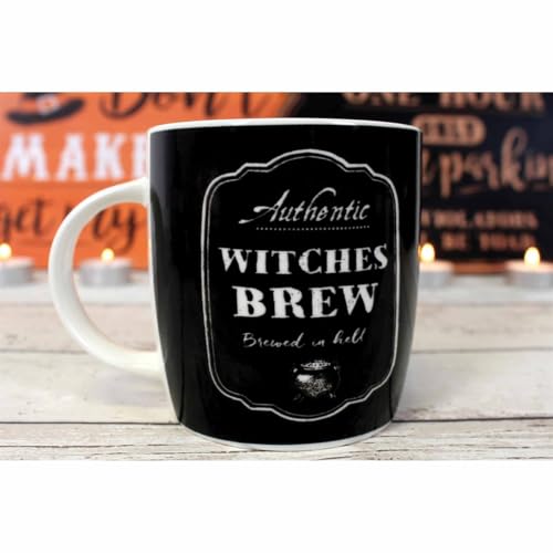 Taza de porcelana hueso negra y blanca con diseño encantado miniatura 3