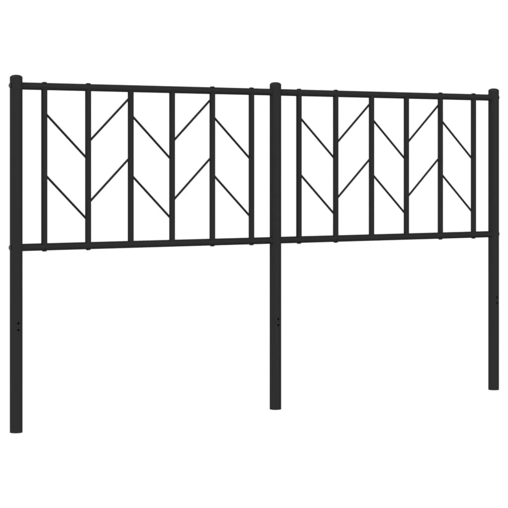 vidaXL Metal Replace Headboard, Bed Header for Bedroom Guest Room, Bed Headboard with Metal Legs, Tall Headboard for Double Bed, Black 150 cm
