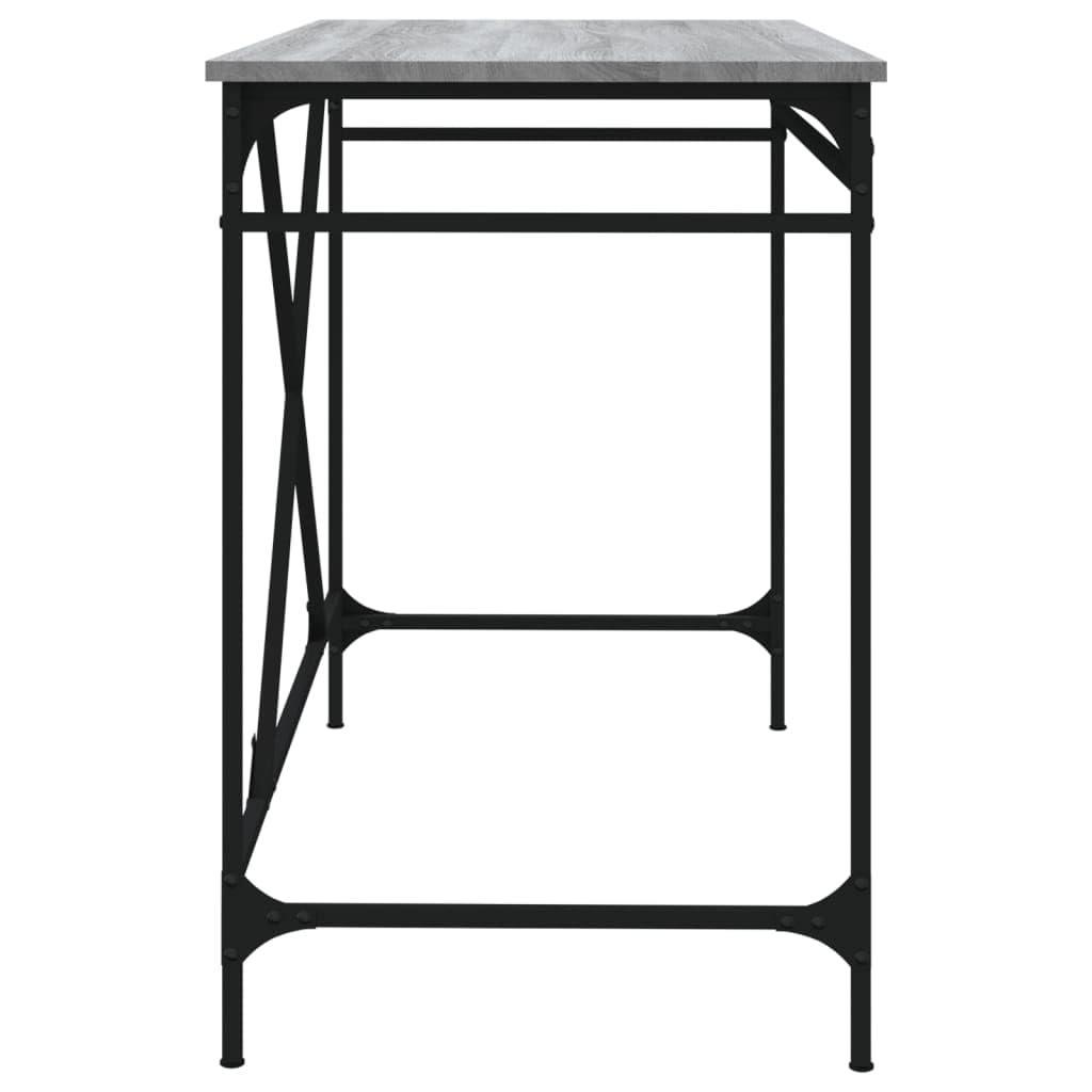 Scrivania in metallo per ufficio,Scrivania vintage industriale per studio,Postazione di lavoro per camera da letto e soggiorno,Scrivania Grigio Sonoma 100x50x75 cm Legno Multistrato e Ferro