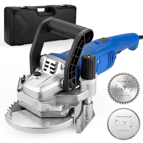 igooo Heavy-Duty Undercut Saw Jamb Saw Kit 1800W 2.5HP 120V 60Hz with Two 6.5 Alloy Blade (Wood) and One Diamond Blade (Tiles and Masonary) 13ft Cord Model EUS1800