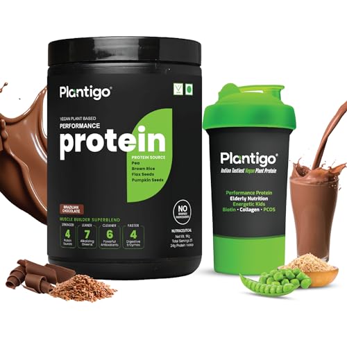 Plantigo Clean Plant Protein Powder | No Preservatives, No Banned Substances | Super Protein Blend- Pea, Brown Rice, Flax & Pumpkin | For Men, Women | Vegan (Brazilian Chocolate - 1Kg + Shaker 600ml) (B0CQPKGV9D) Amazon Price History, Amazon Price Tracker