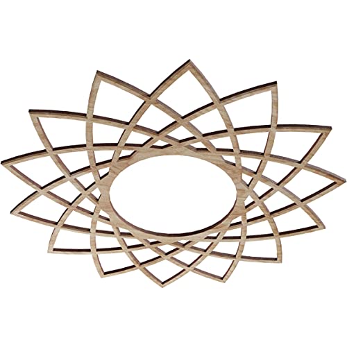 Image of Ekena Millwork 18 inchOD x 6 7 /8 inchID x 1 /4 inchT Eleanor Wood Fretwork Pierced Ceiling Medallion, Red Oak