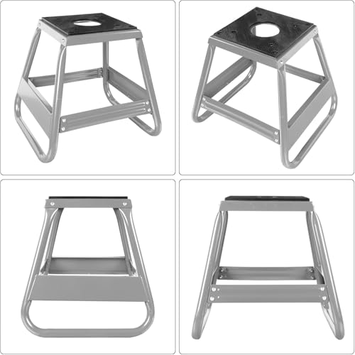 Image of Big RED Dirt Bike Stand, 1000lb Capacity, Universal Detachable Maintenance Motorcycle Lift for Kawasaki, Honda, Yamaha, Silver