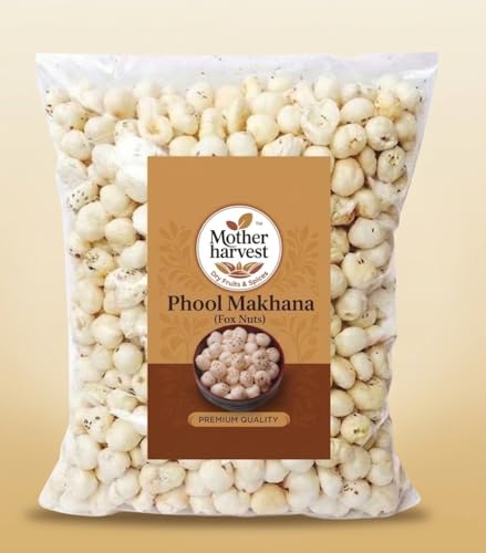 Image of Mother harvest Prasadam Makhana Fox Nuts | No Added Artificial Flavours | No Added Preservatives | Phool Makhana 1KG (GW) | FREE MULTANI MITTI