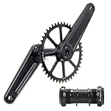 Photo Gallery violiica guarnitura a 3 bulloni per bici da strada, in lega di alluminio, corona singola 40-48t, con movimento centrale, 170 mm, colore nero (40t) Photo Gallery violiica guarnitura a 3 bulloni per bici da strada, in lega di alluminio, corona singola 40-48t, con movimento centrale, 170 mm, colore nero (40t)