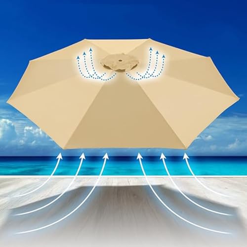 Toile de parasol 270 cm 8 baleines bleu imperméable