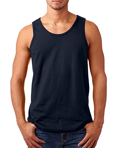 Fashion Gildan 5200 Heavy Adult Tank Top Navy Large