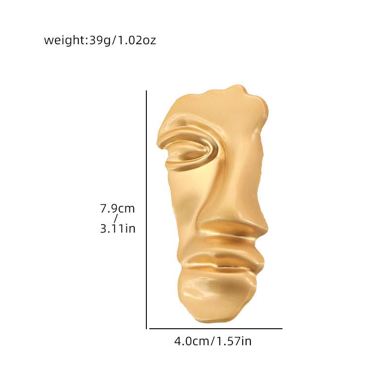 Image of 2Pcs Vintage Mask Brooch Minimalist Metal Figure Face Pin for Women Men
