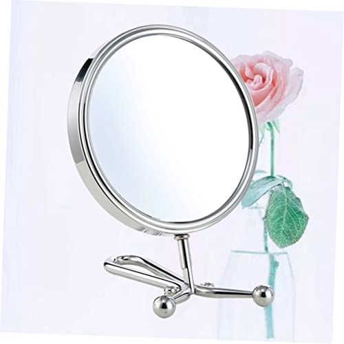 Espejo de Maquillaje Doble Cara con Soporte Plateado miniatura 2