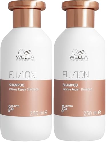 Wella Professionals FUSION Champú de Reparación Intensa para Cabello Seco y Dañado - Brillo y anti rotura, 250ml (Paquete de 2)