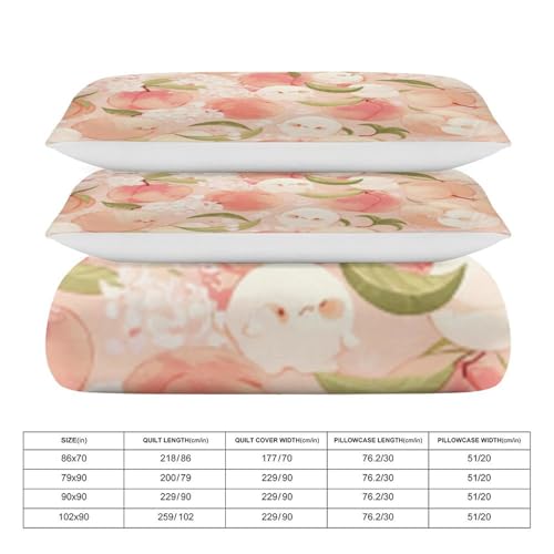 Juego de ropa de cama con diseño de frutas microfibra suave rosa 4