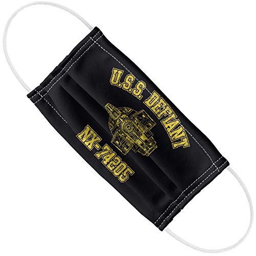 Popfunk Star Trek Defiant Athletic 1-Ply Reusable Face Mask Covering with Adjustable Nose Wire, Unisex