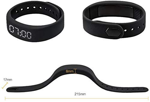 Schrittzähler Pedometer Einfach bedienung Fitness Armband Fitnessarmband mit Uhr Kalorienzähler Schrittmesser Ohne Bluetooth Aktivität Tracker Kalorien Zähler Messer Test Ohne APP Zum Joggen, Schwarz