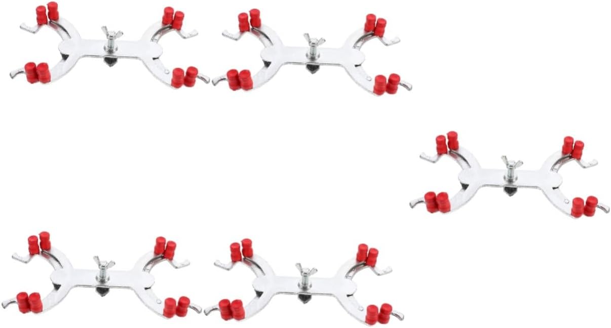 Cabilock 5pcs Aluminum Titration Clamp for Laboratory Use Buret Holder Clip Lightweight and Compact Design for Science Classroom and Experiment Setup