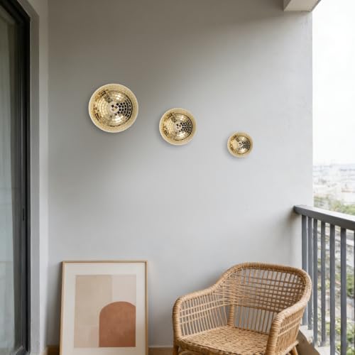Bola espejada de disco dorada, hemisferio de vidrio para decoración de fiestas, 3 piezas, decoración mural reflectante para eventos de DJ y baile miniatura 5