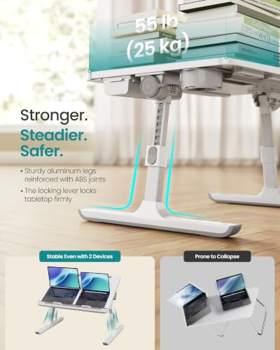 Image of SONGMICS Bed Laptop Desk, Foldable, Adjustable Height, 15.7 x 22 Inches