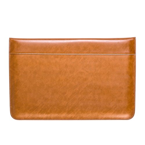LENTION Split Leather Sleeve Case Compatible 2016-2019 MacBook Pro 13 (Thunderbolt 3), New Mac Air, XPS 13, iPad Pro 12.9 and Ultra Slim Laptop, Magnetic Snaps & Soft Touch (Brown) - Thumbnail 5