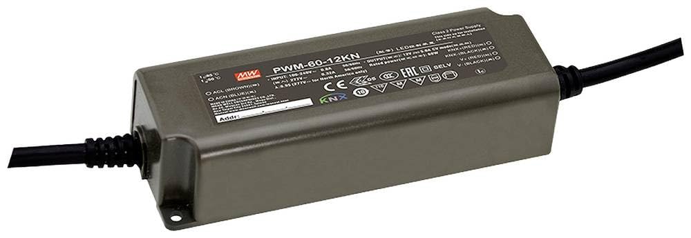 Mean Well PWM-60-12KN LED-Treiber Konstantspannung 60W 5A 12 V/DC dimmbar, Montage auf entflammbaren