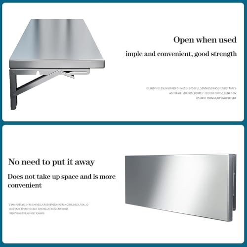 Table pliante murale acier inoxydable bureau à linge invisible compact - 6