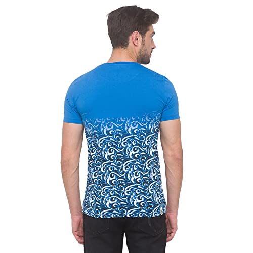 Image of Being Human Blue Slim Fit Round Neck Men's T-Shirt Clothing