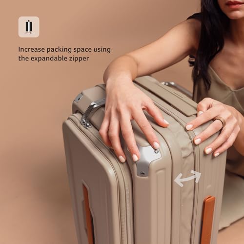 Image of Acer Brisbane Suitcase, 28 inch Check-in, with 360 Degree Spin 8 Wheels, Double TSA Lock, Dual Opening (Top and Mid), Expandable, Recycled Polyseter Material, Moreton Sand