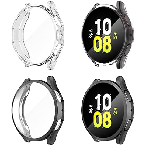 Diruite 4-Pack for Samsung Galaxy Watch 5 44mm Screen Protector Case, HD Shockproof Soft TPU Full Protection Screen Protector Case for Samsung Galaxy Watch 5 44mm Protective Cover Cover