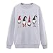 BDToy Damen Santa Claus Puppe Gedruckt Pullover Komisch Hässlich Weihnachten Sweatshirts Urlaub Ferien Grafik Tees Tops (Schwarz, XX-Large)