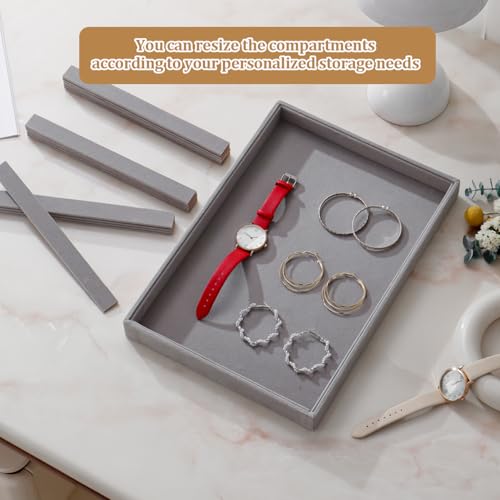 Image of Large Velvet Jewelry Tray Display Drawer Inserts 2 Pack