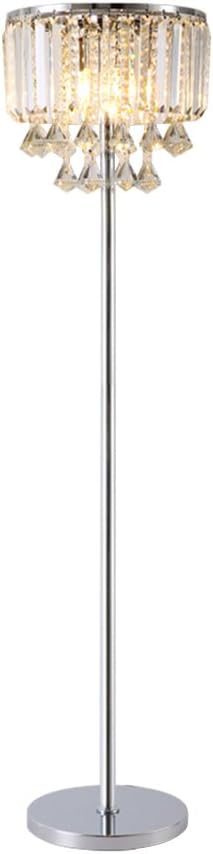 Hsyile Lighting KU300171 Cozy Elegant Modern Creative Crystal Floor Lamp for Living Room,Bedroom,Office,Chrome Finish,3 Lights