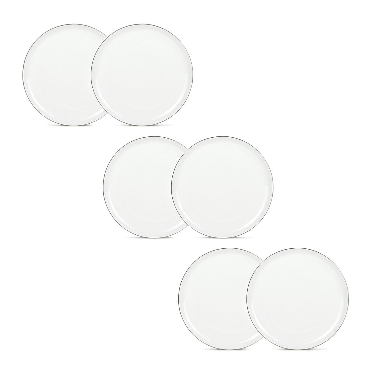 Selena Juego de 6 Platos Planos Blanco