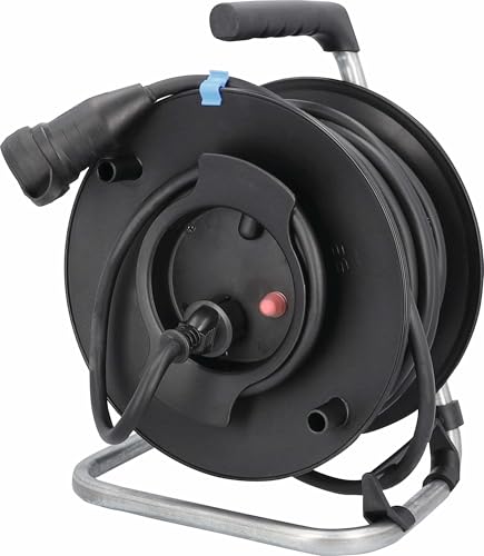 AS SCHWABE ENROULEUR A TAMBOUR 320MM TECSTAR XR H07RN-F3G2,5 + PROTECTION THERMIQUE IP44 38,5+1,5M - NOIR - Electroportatif et machine