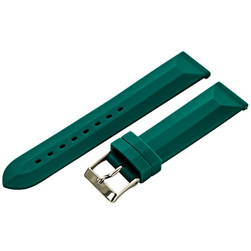 Clockwork Synergy - Divers Silicone Watch Band Straps - Hunter Green - 16mm for Men Women