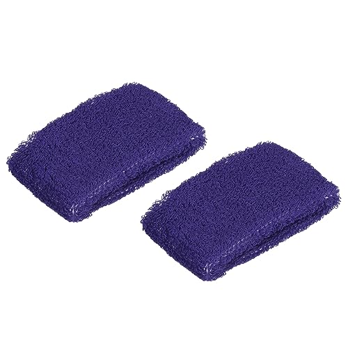 PATIKIL Bandeaux sport 8x5cm, 2 pack coton absorbant, violet foncé