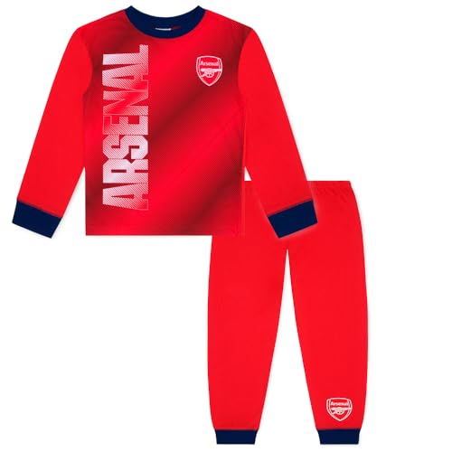 Arsenal FC Boys Pyjamas Kids Football Pyjama Set Long Sleeve Top & Bottoms Cotton Nightwear Ages 4–12 Years (5-6) Red
