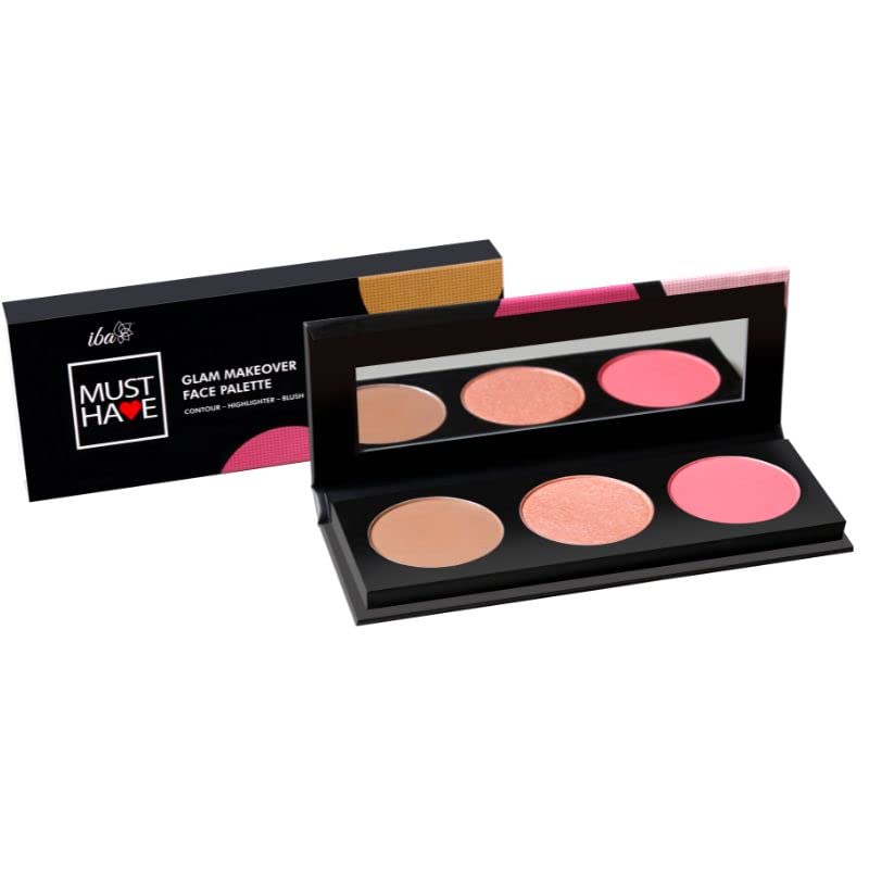 Iba Must Have Glam Makeover Face Palette with Blush Contour and Highlighter For Face Makeup | Face & Cheeks Blusher Palette | Lightweight & Long Lasting | Highly Pigmented Matte Finish Shades | Halal Certified & Vegan Makeup - 12g-image-6